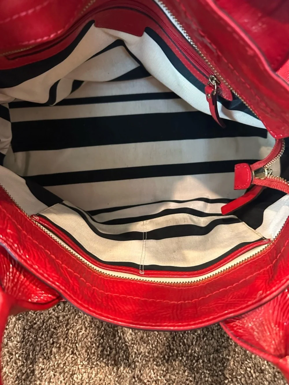 Kate Spade Candy Apple Red Patent Leather Satchel Crossbody Bag